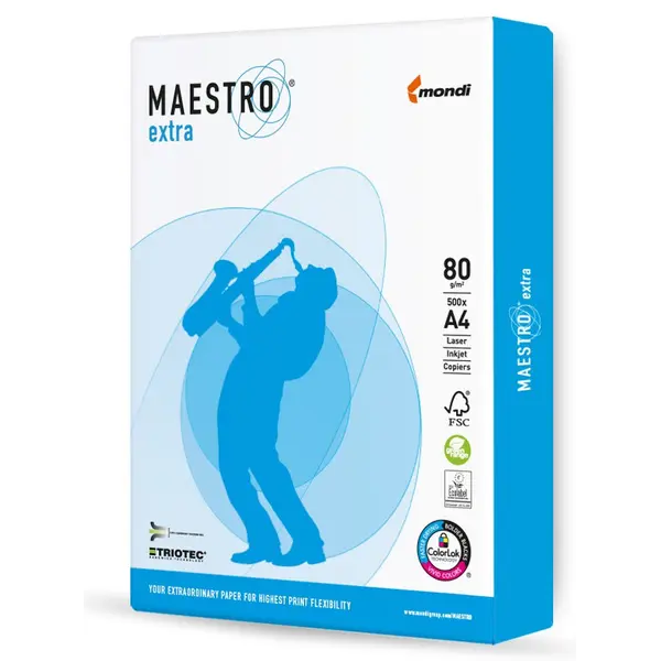 11012 Papir fotokopirni MAESTRO EXTRA TRIOTEC A4  80 g/m2 500l