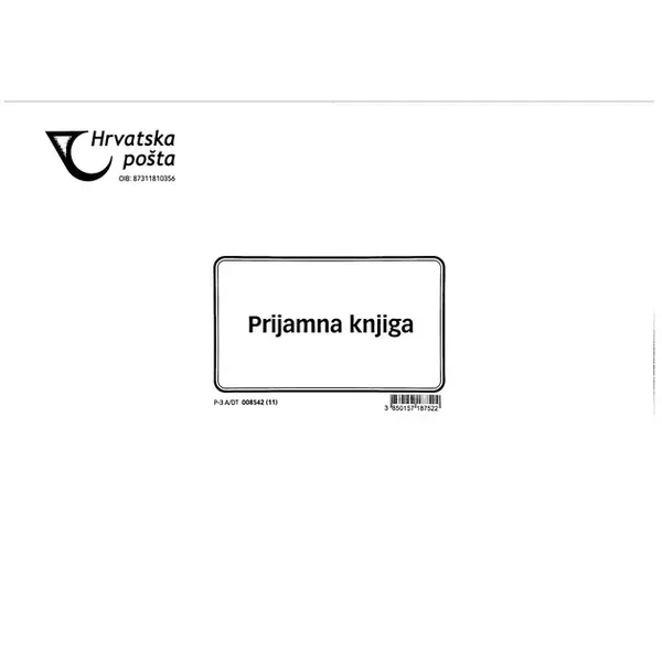 Obrazac PRIJAMNA KNJIGA za preporučene pošiljke P-3A/DT NCR - list A4