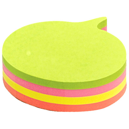 Samoljepljivi listići   70x70mm  200/1  oblik OBLAK  neon boje  GLOBAL 5836-39