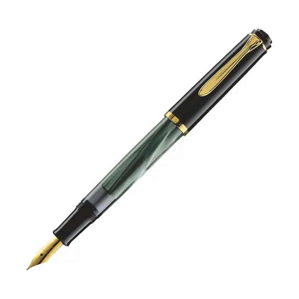 15646 Nalivpero s pumpicom Souveran PELIKAN M200 crno marmorirano zelena