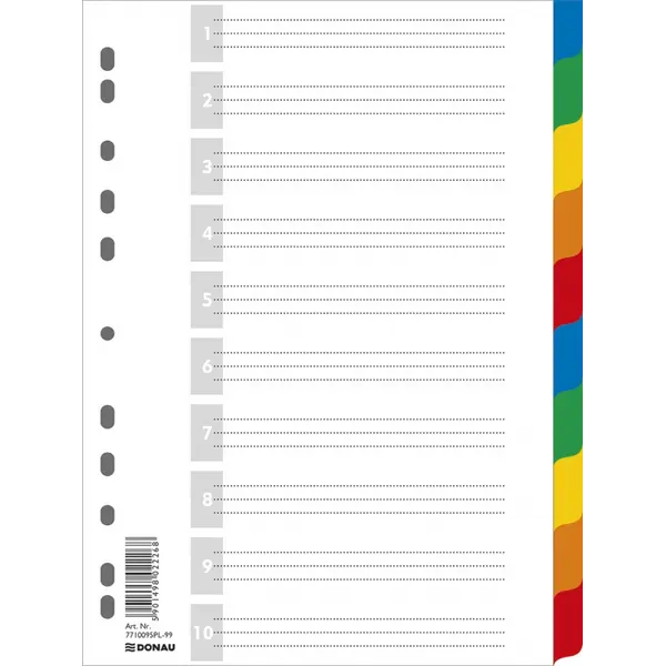 25070 Pregrade PVC 10 boja A4 DONAU 7710095PL-99