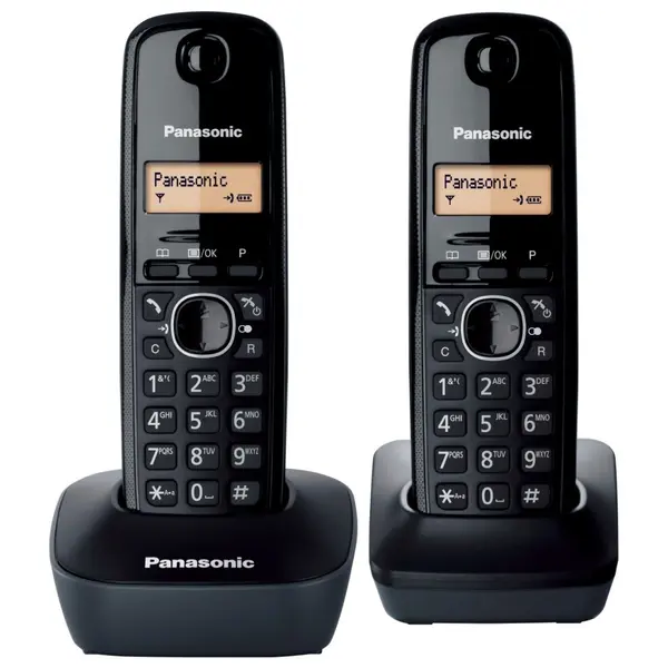 Telefon bežični PANASONIC DECT KX-TG B 1612 2 slušalice crni