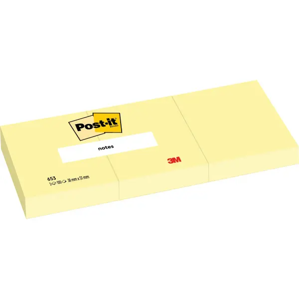 10291 Samoljepljivi listići   38x51mm  3x100L žuti  POST-IT 653