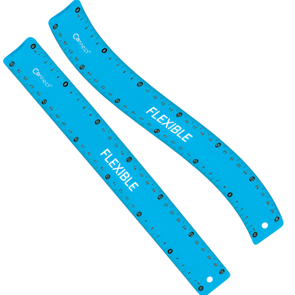 16106 Ravnalo  30 cm fleksibilno CONNECT prozirno plavo