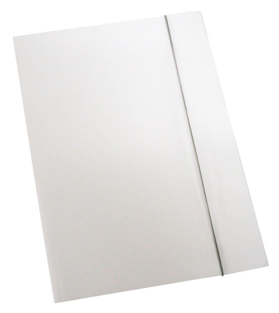 224423-EC Fascikl kartonski/lak s gumicom 600gr OPTIMA bijeli 60676 P50*