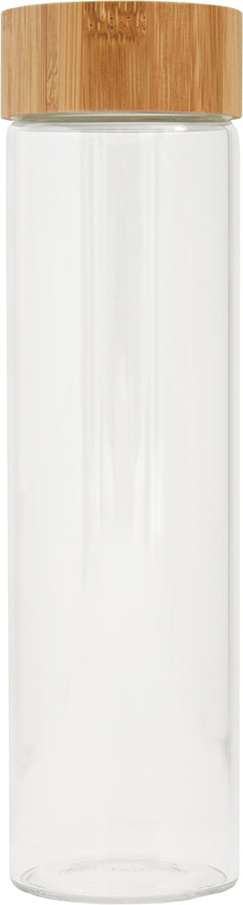 237606-EC Boca za vodu staklena RIVER BAMBOO 600 ml, poklopac od bambusa P1/25