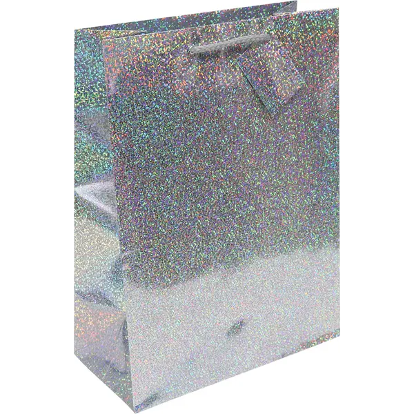 204618-EC Vrećica L hologramska srebrna 26x32,4x12,7cm 71277 P12/144