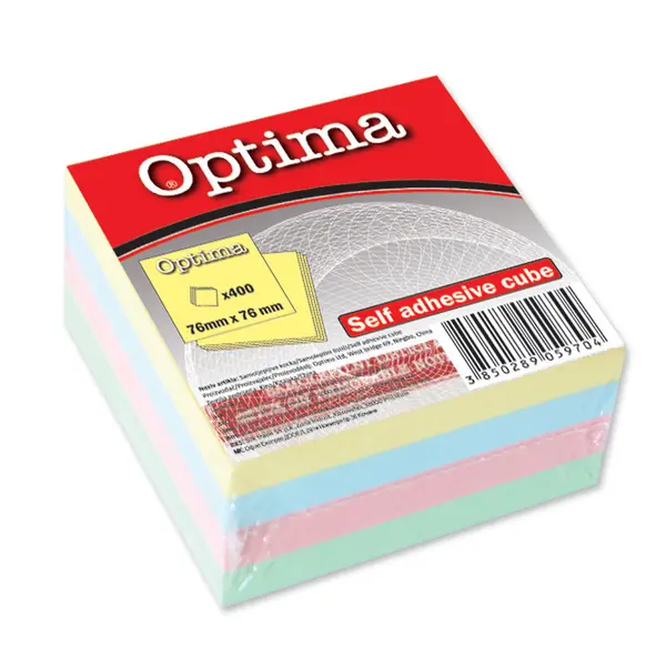 208579-EC Blok samolj.kocka 76x76 pastel 4 boje OPTIMA 400L 22916 P12/72