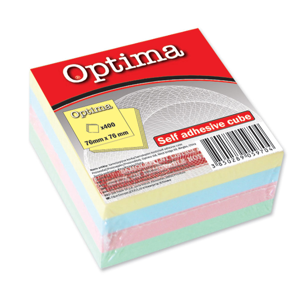 208579-EC Blok samolj.kocka 76x76 pastel 4 boje OPTIMA 400L 22916 P12/72