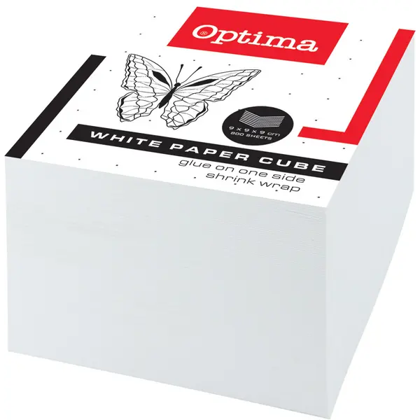 209203-EC Blok kocka 9x9x9 OPTIMA bijela P24