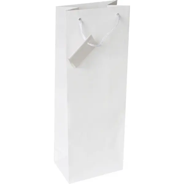 214141-EC Vrećica boca veća jednobojna mat bijela 13x36x8,5cm 71450 P12/144