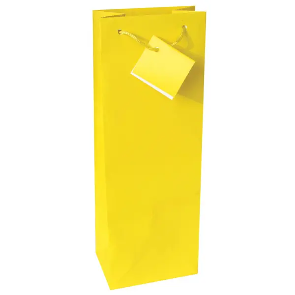 214144-EC Vrećica boca veća jednobojna mat žuta 13x36x8,5cm 71460 P12/144