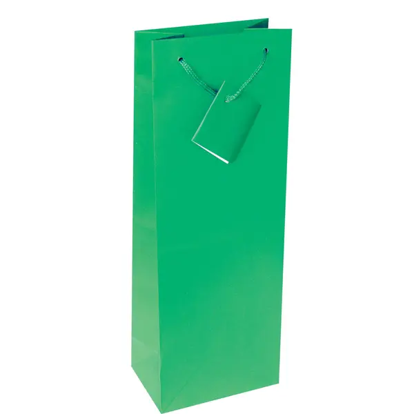 214145-EC Vrećica boca veća jednobojna mat zelena 13x36x8,5cm 71464 P12/144