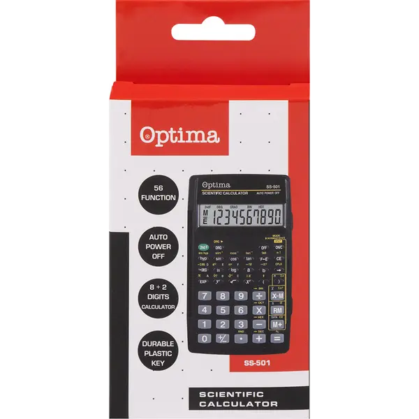216108-EC Kalkulator OPTIMA SS-501 56fun. 25255 bls P50/100