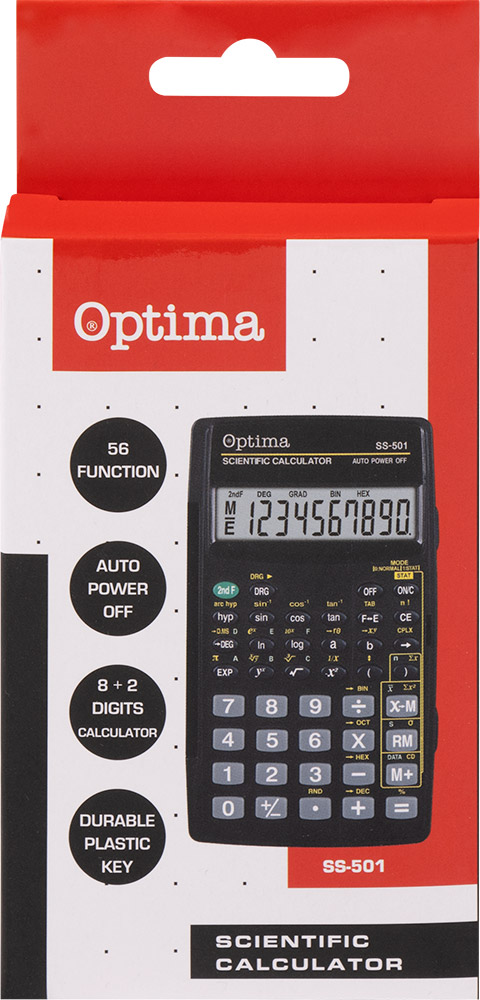 216108-EC Kalkulator OPTIMA SS-501 56fun. 25255 bls P50/100
