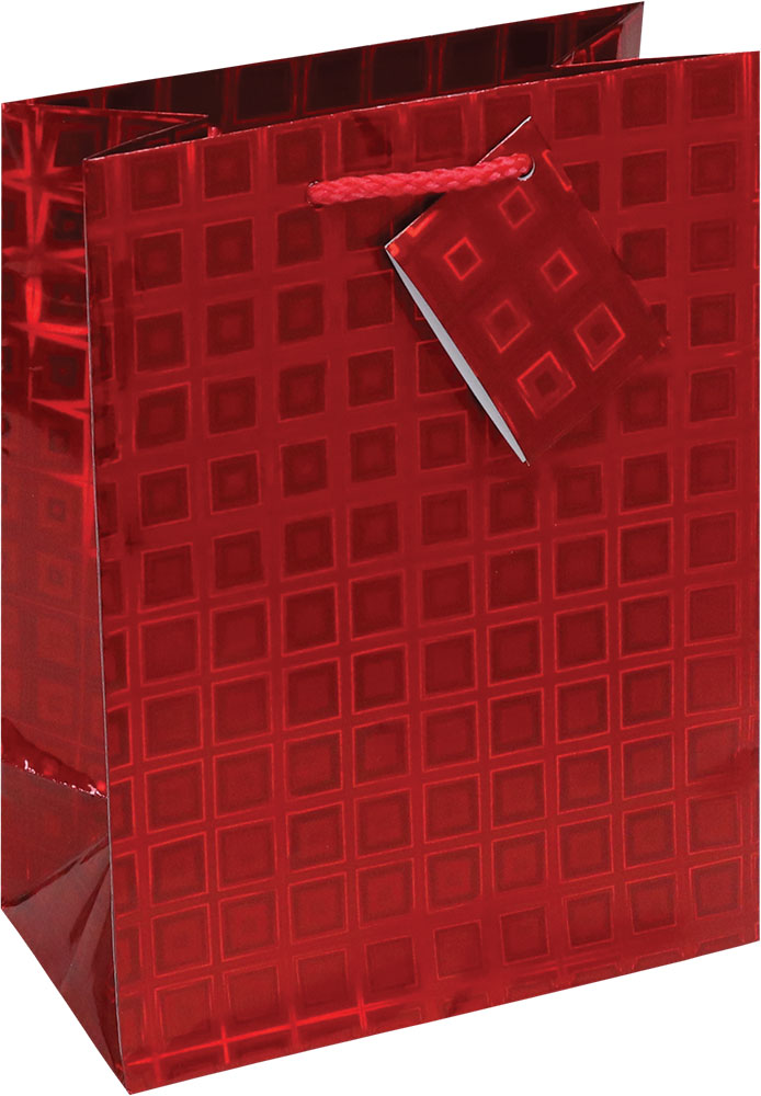 218317-EC Vrećica M hologramska crvena 17,8x22,9x9,8cm 75031 P12/288