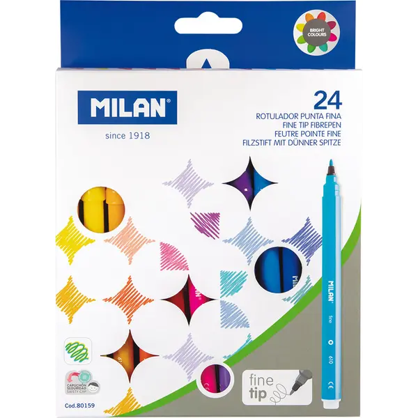 221042-EC Flomasteri 24/1 MILAN tanki vrh perivi karton bls P6/48