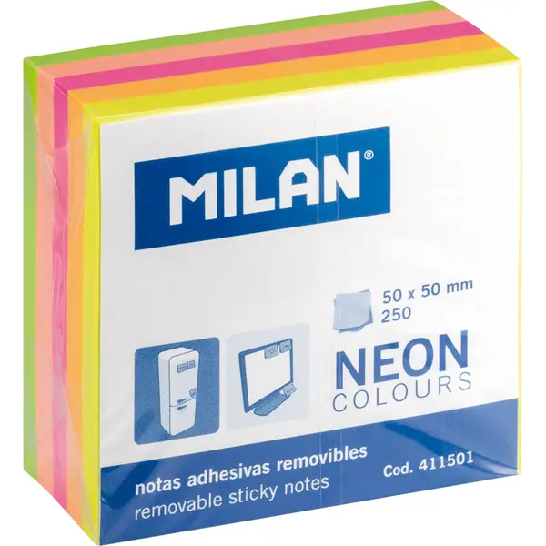 221055-EC Blok samolj.kocka 50x50 Neon 5 boja 250L MILAN 411501 P12/288