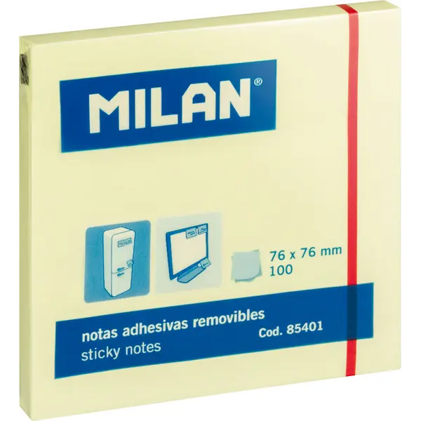 221061-EC Blok samoljepivi MILAN 76x76 100L žuti 85401 P10/120