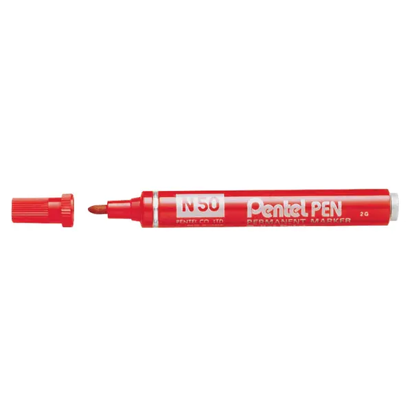 223530-EC Marker perm. PENTEL N50-B crveni okrugli vrh P12/480