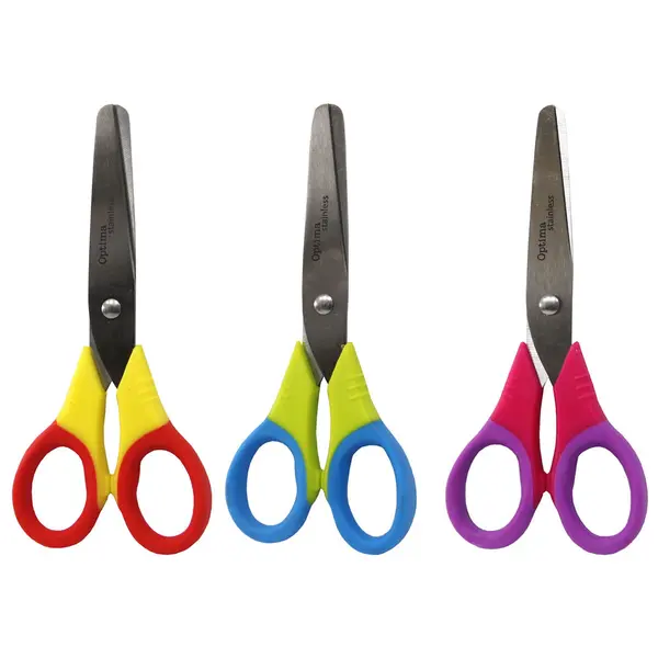 224030-EC Škare OPTIMA školske tupi vrh 13cm Rainbow displej 100121 P24/288