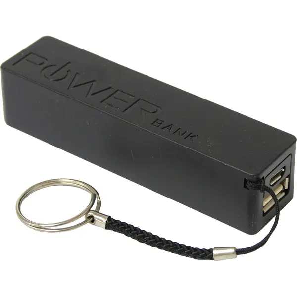 224374-EC Punjač Power bank 2600 mAh crni s 2 AD konektora, na privjesku P100