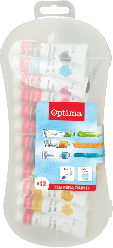 225214-EC Tempera 1/12 12ml OPTIMA alu tuba pvc ovalna kutija 100002A P12/48