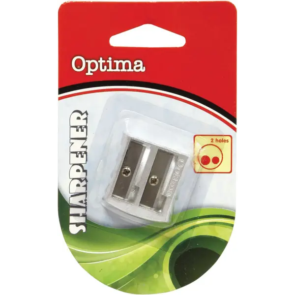 225221-EC Šiljilo metalno 2 rupe,koso OPTIMA aluminijsko 1/1 blister 100044 P12/144