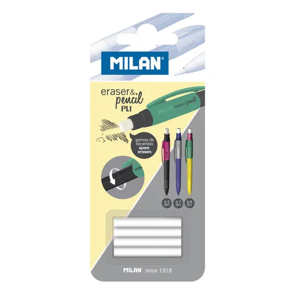 225479-EC Gumice refil za ol.teh. MILAN PL1 "eraser&pencil", 4/1 bls P24/288