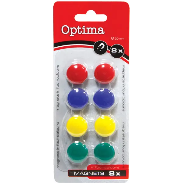 226984-EC Magneti za ploču OPTIMA 2cm 8/1 raz.boje 22450 bls  P12/144