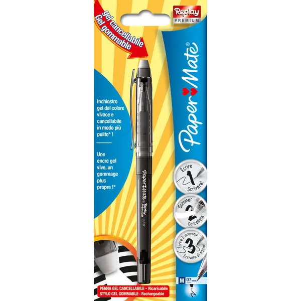 227671-EC Gel Pen s gumicom PAPER MATE REPLY PREMIUM crni blister 1/1 P12 NETTO