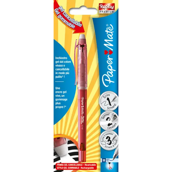 227674-EC Gel Pen s gumicom PAPER MATE REPLY PREMIUM crvena blister 1/1 P12 NETTO