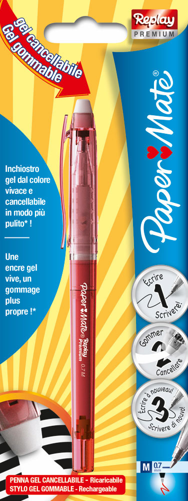 227674-EC Gel Pen s gumicom PAPER MATE REPLY PREMIUM crvena blister 1/1 P12 NETTO
