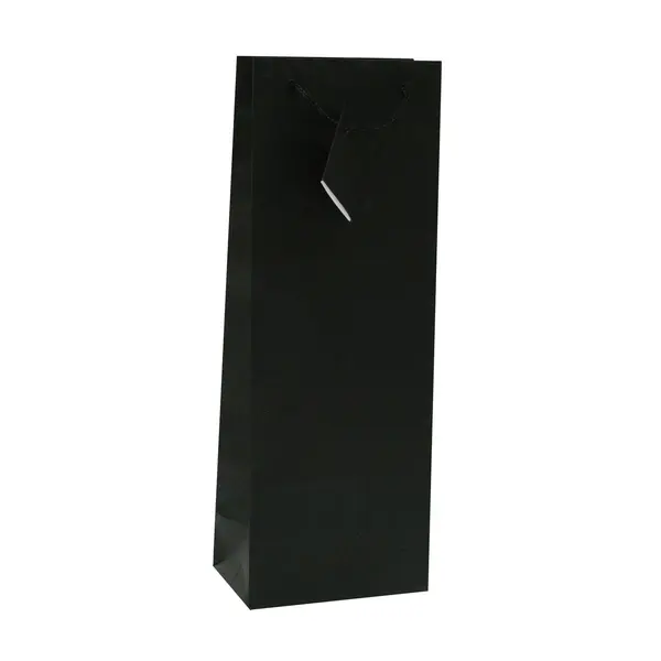 228242-EC Vrećica boca veća jednobojna mat crna 13x36x8,5cm 75234 P12/144