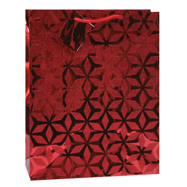 228250-EC Vrećica L metalik s gliterima crvena 26x32,4x12,7cm P12/144
