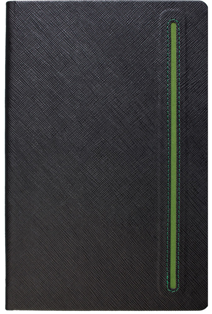 228728-EC Notes TEXTURE BLACK A5 14x21 crno-zeleni 991.014.50 P1/20