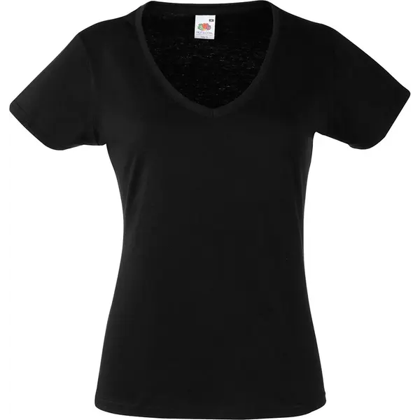 229087-EC Majica FOL T-shirt KR Lady-fit Valeuw. V-neck 165g crna L P36