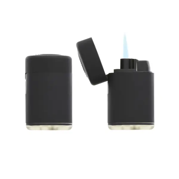 230619-EC Upaljač Atomic Exclusive JET Flame Rubber crni 2516000 P25/500