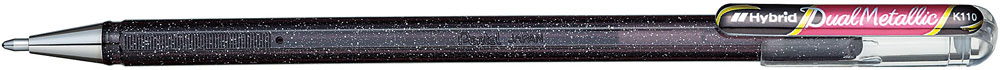 230707-EC Gel pen 1,0 PENTEL Hybrid Dual Metallic K110-DA crni/ metalik crveni P12/576