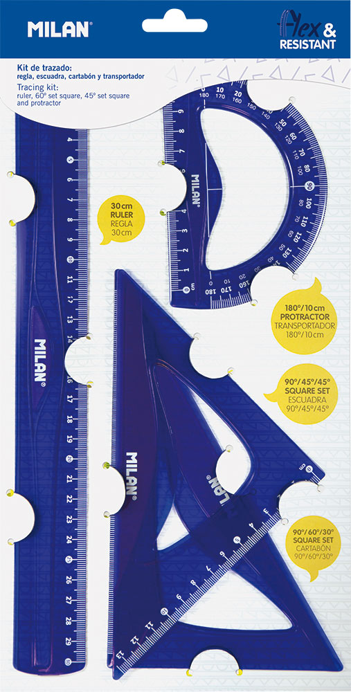 232487-EC Geometrijski set veliki MILAN flex.resistant plavi acid bls P24/96