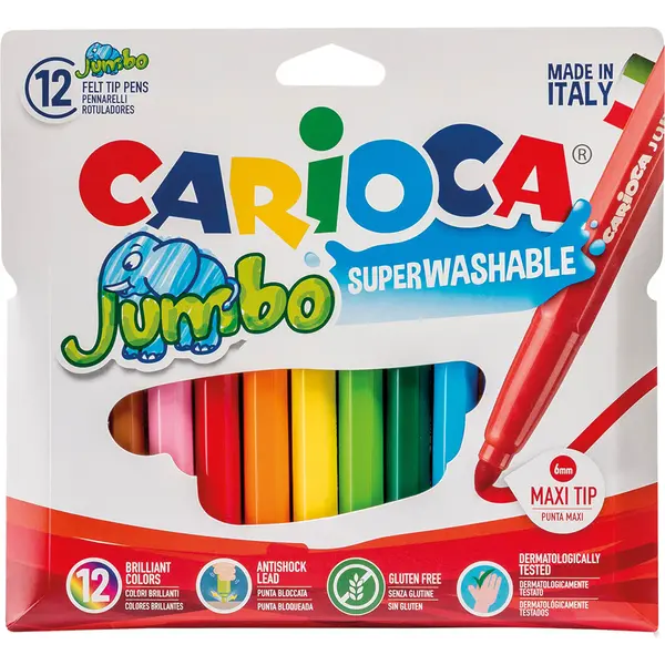 232603-EC Flomasteri 12/1 CARIOCA Jumbo perivi 40565 bls P24