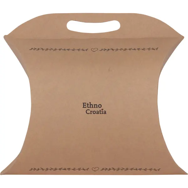 234183-EC Kutija poklon kartonska Ethno Croatia Pillow box 32x30x12 cm NETTO