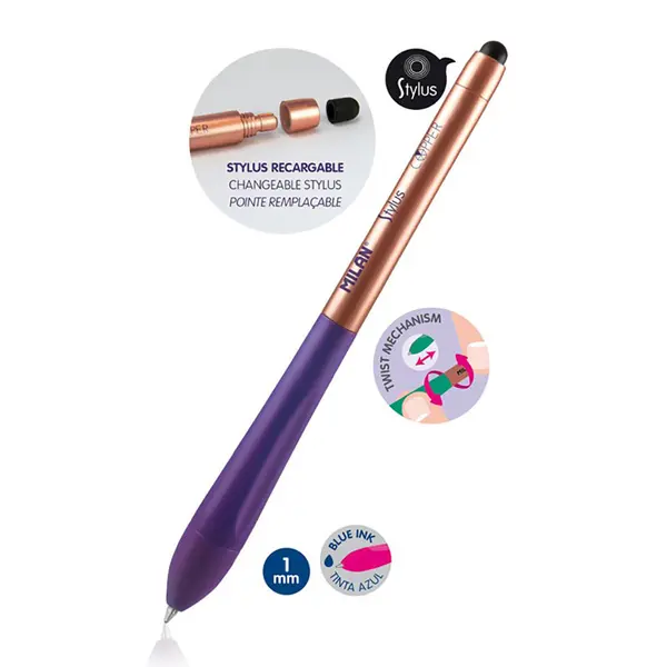 234259-EC Ol.kem. MILAN Copper Stylus + touchscreen vrh plava 1/24 display P24/1200