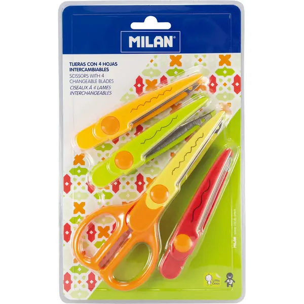 234265-EC Škare dekorativne MILAN ZIGZAG s 4 promjenjive oštrice blister P6/72