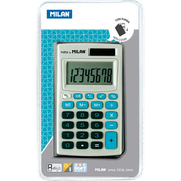234862-EC Kalkulator MILAN komerc.džepni  150208BBL plavi u etuiu bls P15/30