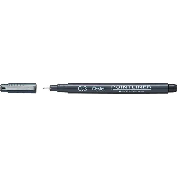 234889-EC Flomaster fineliner PENTEL 0,30 POINTLINER S20P-3A crni P12/576