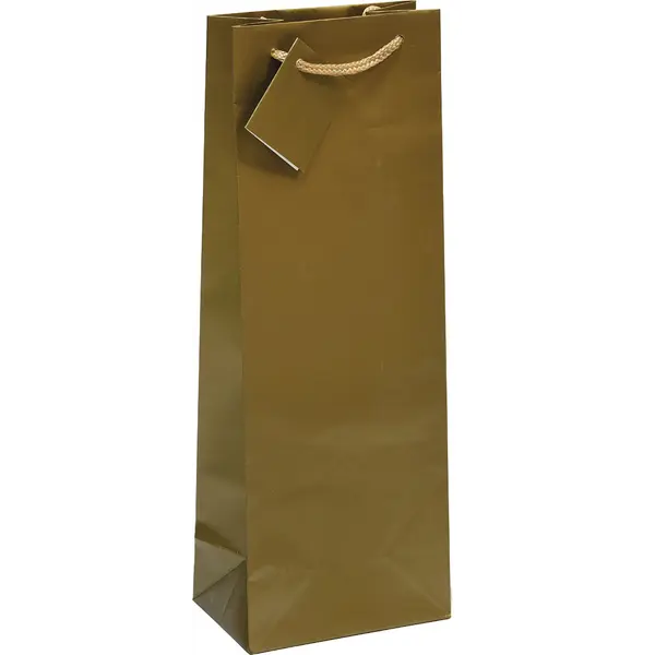 235550-EC Vrećica boca veća jednobojna mat zlatna 13x36x8,5cm 75248 P12/144