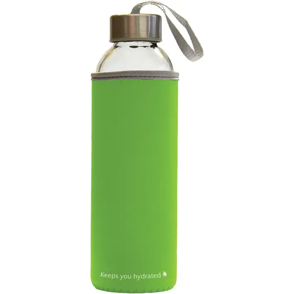 236439-EC Boca za vodu staklena Stream Color 500ml zelena/ sivi rub, mutno staklo P1/48