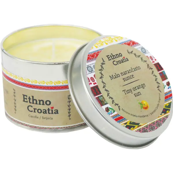 236851-EC Svijeća mirisna 115g Malo narančasto sunce Ethno Croatia P36