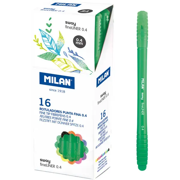 237229-EC Flomaster fineliner MILAN 0,4 SWAY zeleni P16/672